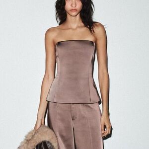 Zara Bandeau Satin Top